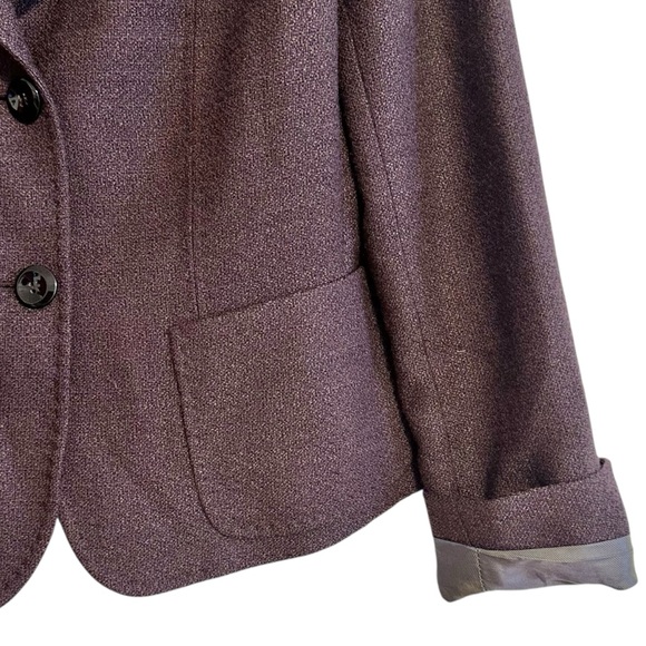 MaxMara Women’s Wool Cropped Blazer Jacket Size 6 Purple - Picture 3 of 11